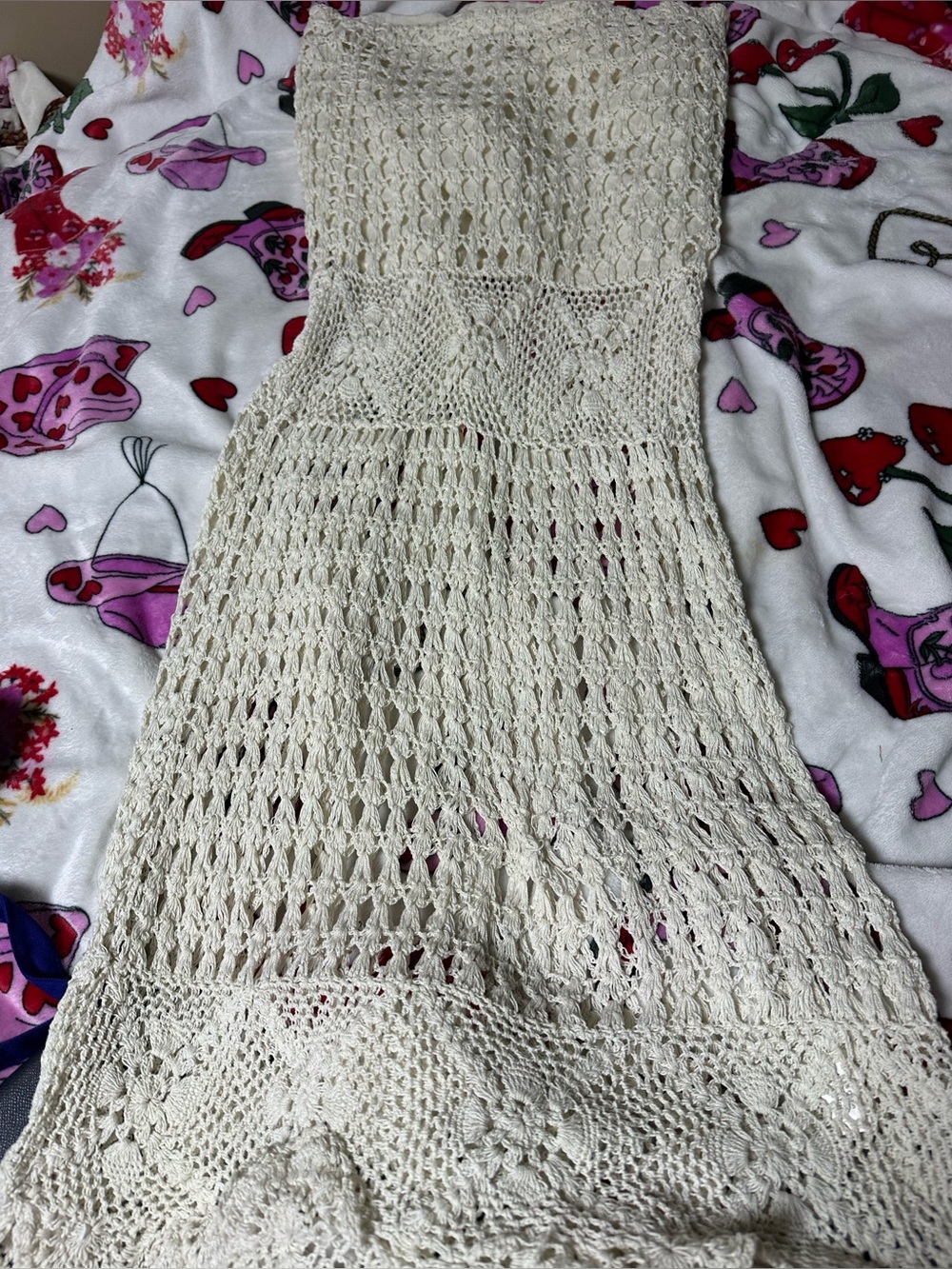 Women's Cream Crochet Maxi Skirt